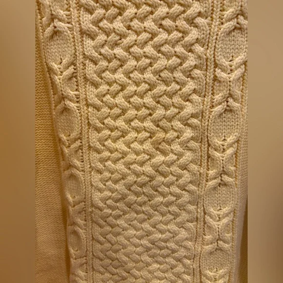 Yellow Chunky Cable Knit Sweater Oversized - Picture 5 of 6